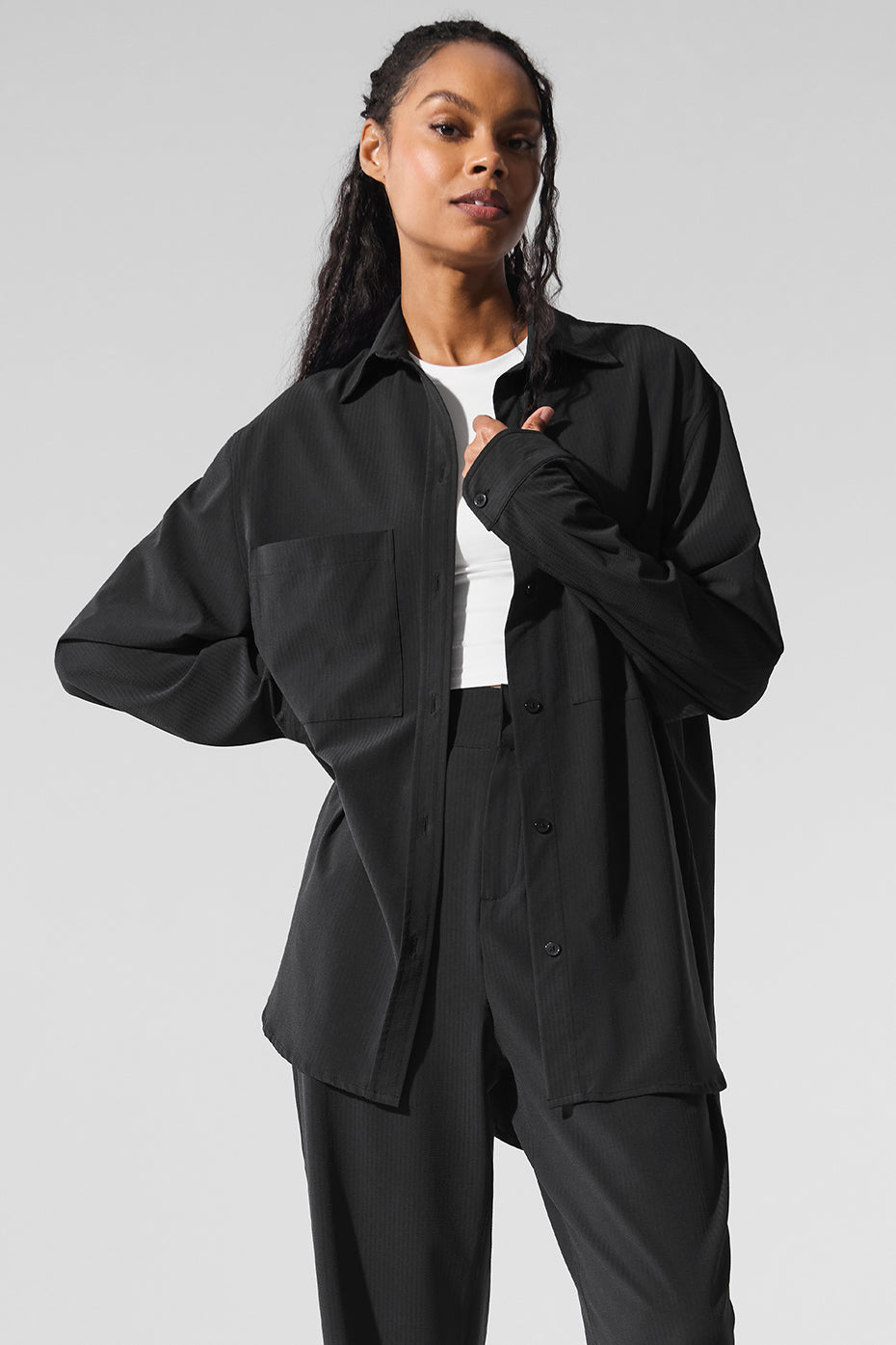 Dreamscape Button Down Long Sleeve - Black